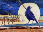 Crow Moon: End of Winter, Cold Wax & Oil, 30X40, $1400.