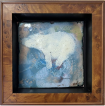 White Bear, Enamel on Copper, 8X8, $275